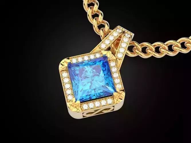 Princess Gem Pendant 3D print model