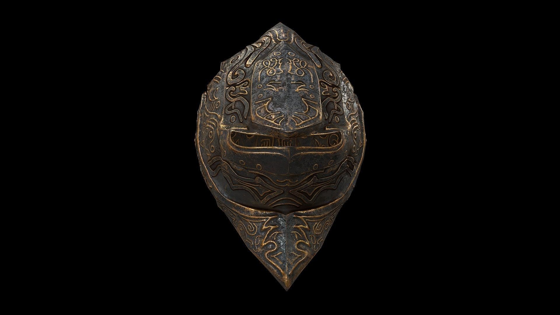 Low poly fantasy helmet for character customisation Low-poly 3D model_1