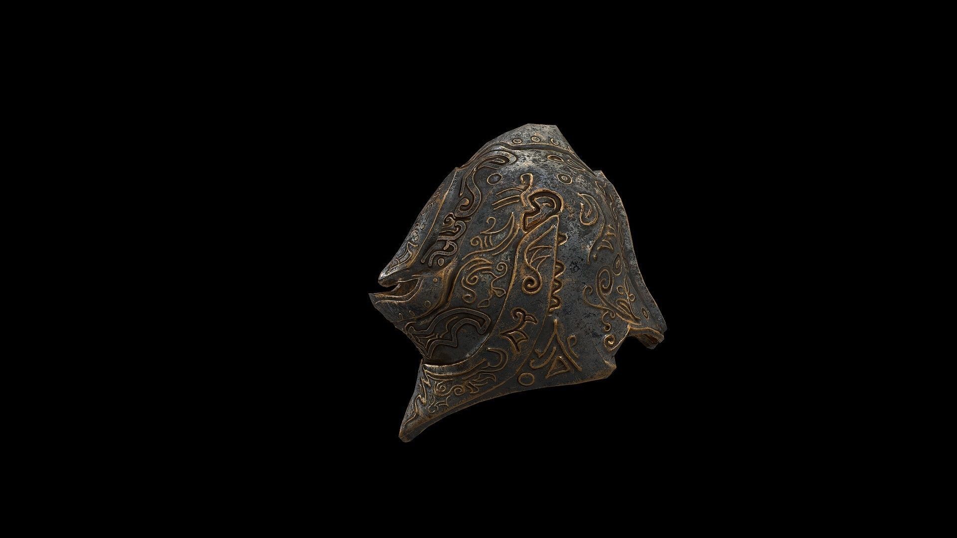 Low poly fantasy helmet for character customisation Low-poly 3D model_9