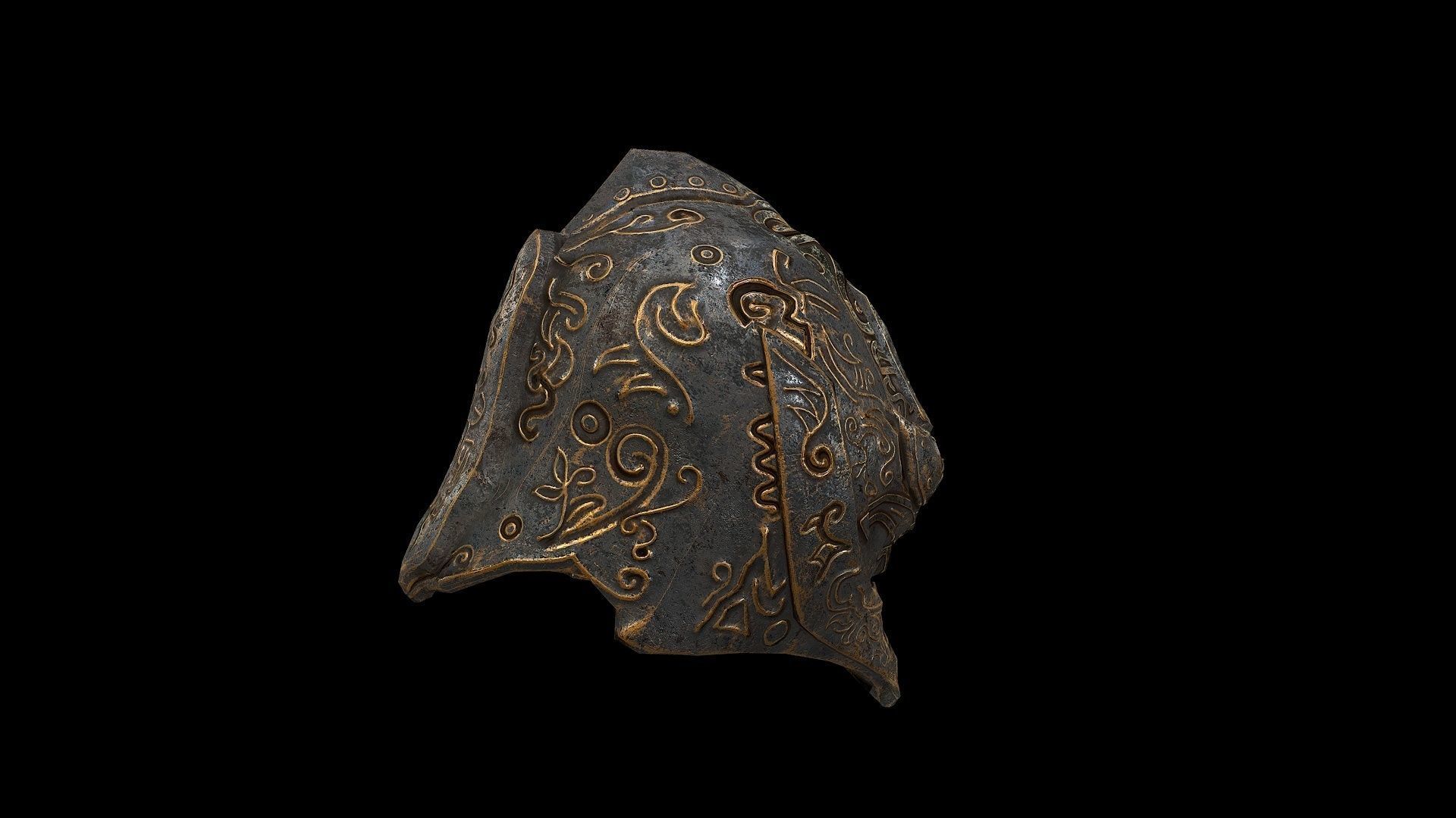 Low poly fantasy helmet for character customisation Low-poly 3D model_6