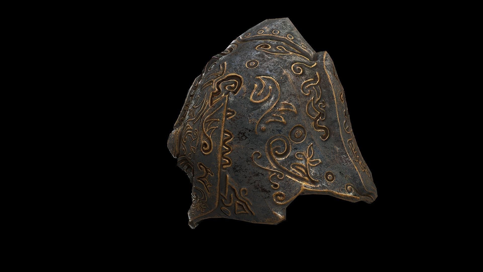 Low poly fantasy helmet for character customisation Low-poly 3D model_4