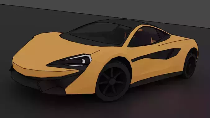 Low Poly Sports Car McLaren 570s 3D model
