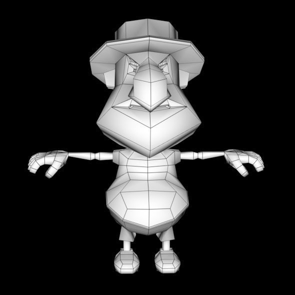 LOW POLY 3D CARTOON CHARACTER MESH  Low-poly 3D model_16
