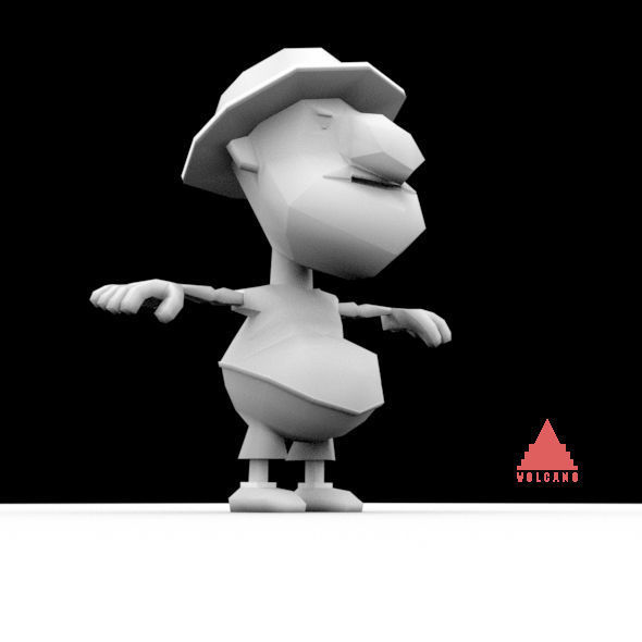 LOW POLY 3D CARTOON CHARACTER MESH  Low-poly 3D model_9
