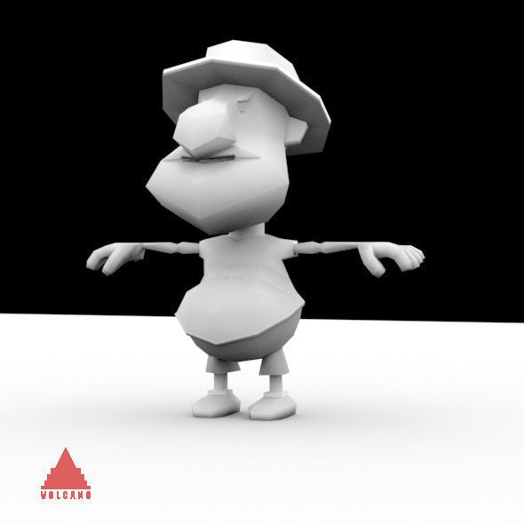 LOW POLY 3D CARTOON CHARACTER MESH  Low-poly 3D model_5