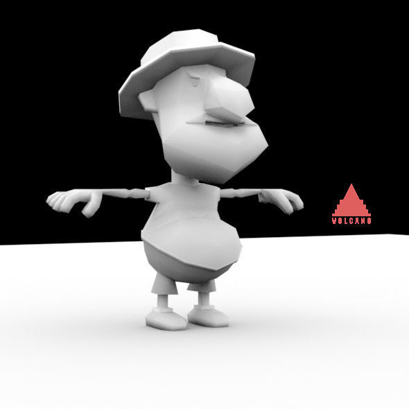LOW POLY 3D CARTOON CHARACTER MESH  Low-poly 3D model_6