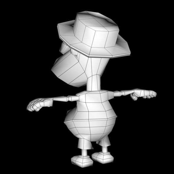 LOW POLY 3D CARTOON CHARACTER MESH  Low-poly 3D model_28