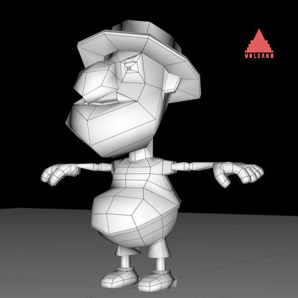 LOW POLY 3D CARTOON CHARACTER MESH  Low-poly 3D model_1