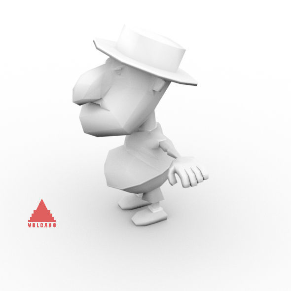 LOW POLY 3D CARTOON CHARACTER MESH  Low-poly 3D model_4