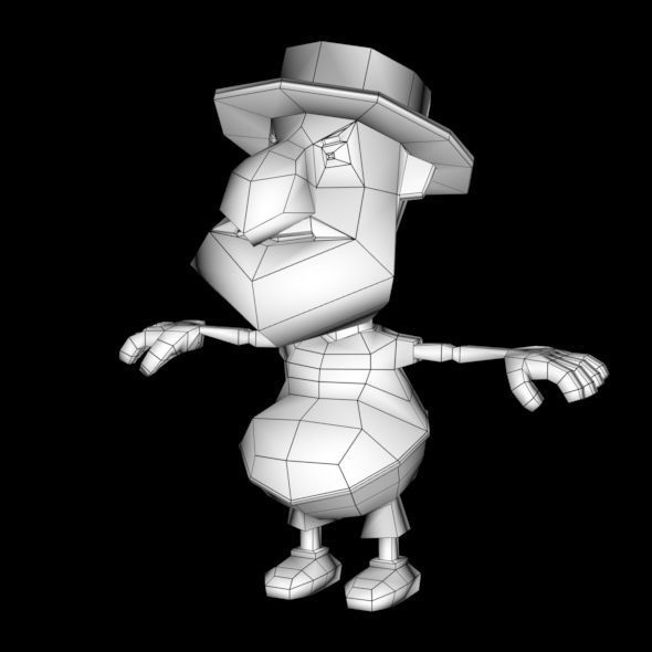 LOW POLY 3D CARTOON CHARACTER MESH  Low-poly 3D model_11