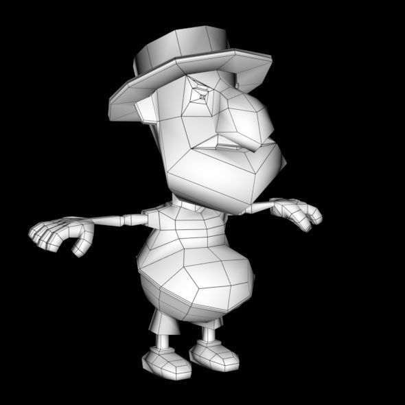 LOW POLY 3D CARTOON CHARACTER MESH  Low-poly 3D model_13