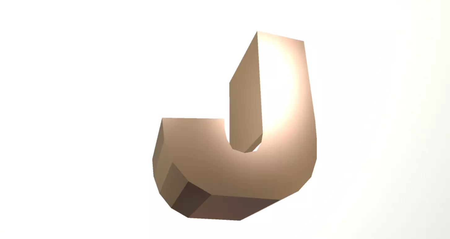 Letter J -  Alphabet Series Low-poly 3D model_0