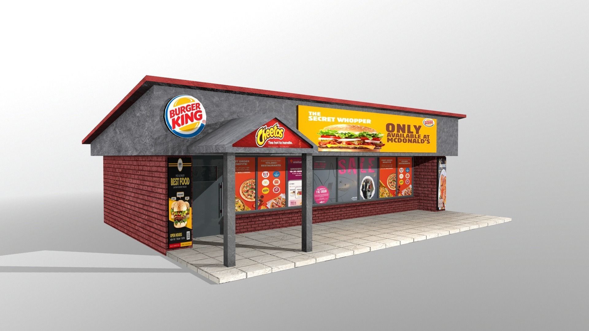 Restaurent 3d MOdel Low-poly 3D model_1