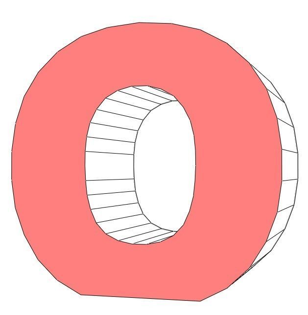 Letter O -  Alphabet Series Low-poly 3D model_3