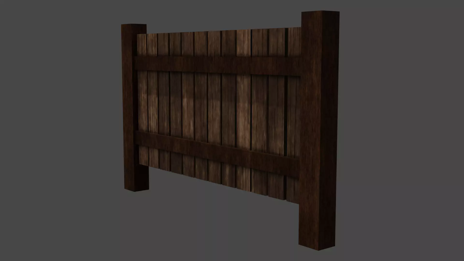 rustic wooden fence Low-poly 3D model_0