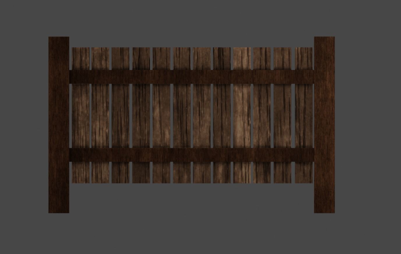 rustic wooden fence Low-poly 3D model_9