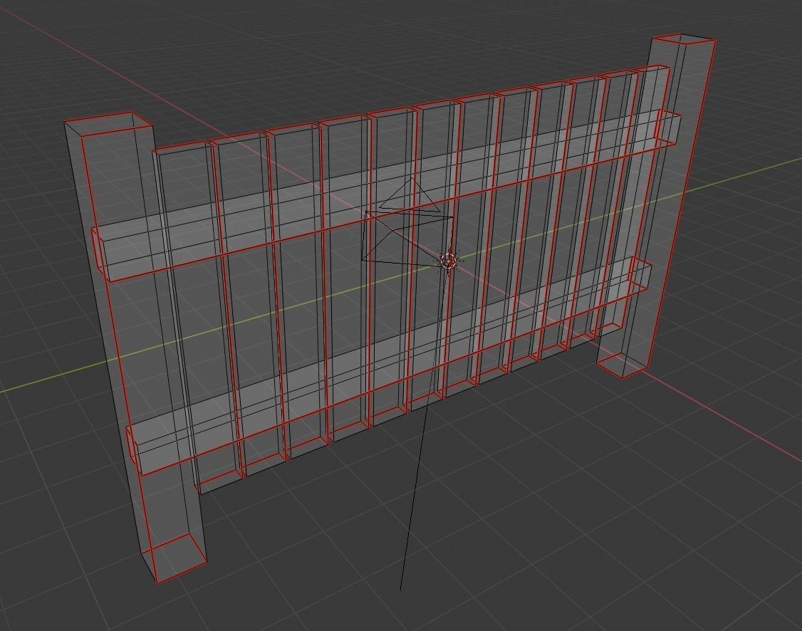 rustic wooden fence Low-poly 3D model_12