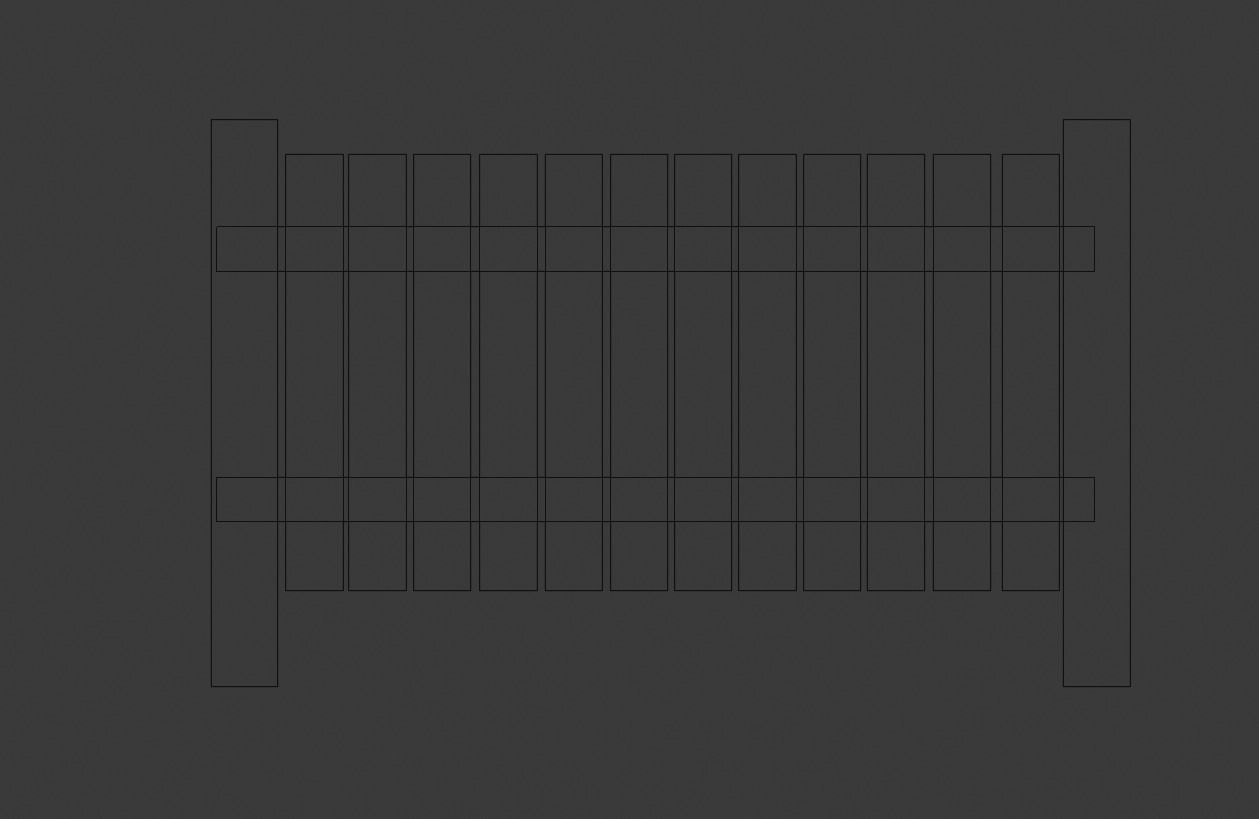 rustic wooden fence Low-poly 3D model_11