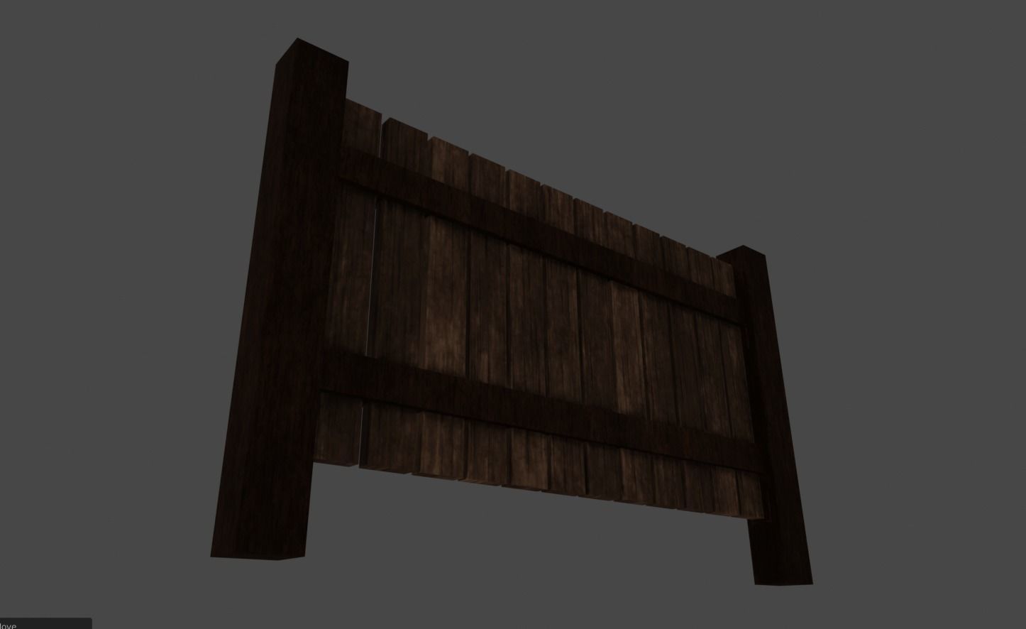 rustic wooden fence Low-poly 3D model_6