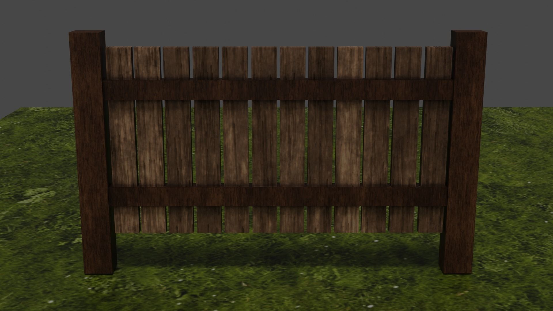 rustic wooden fence Low-poly 3D model_4