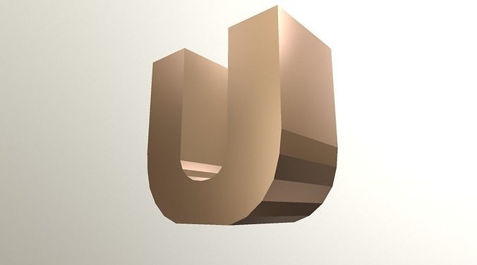 Letter U -  Alphabet Series Low-poly 3D model