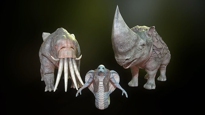 Alien Creatures Low-poly 3D model