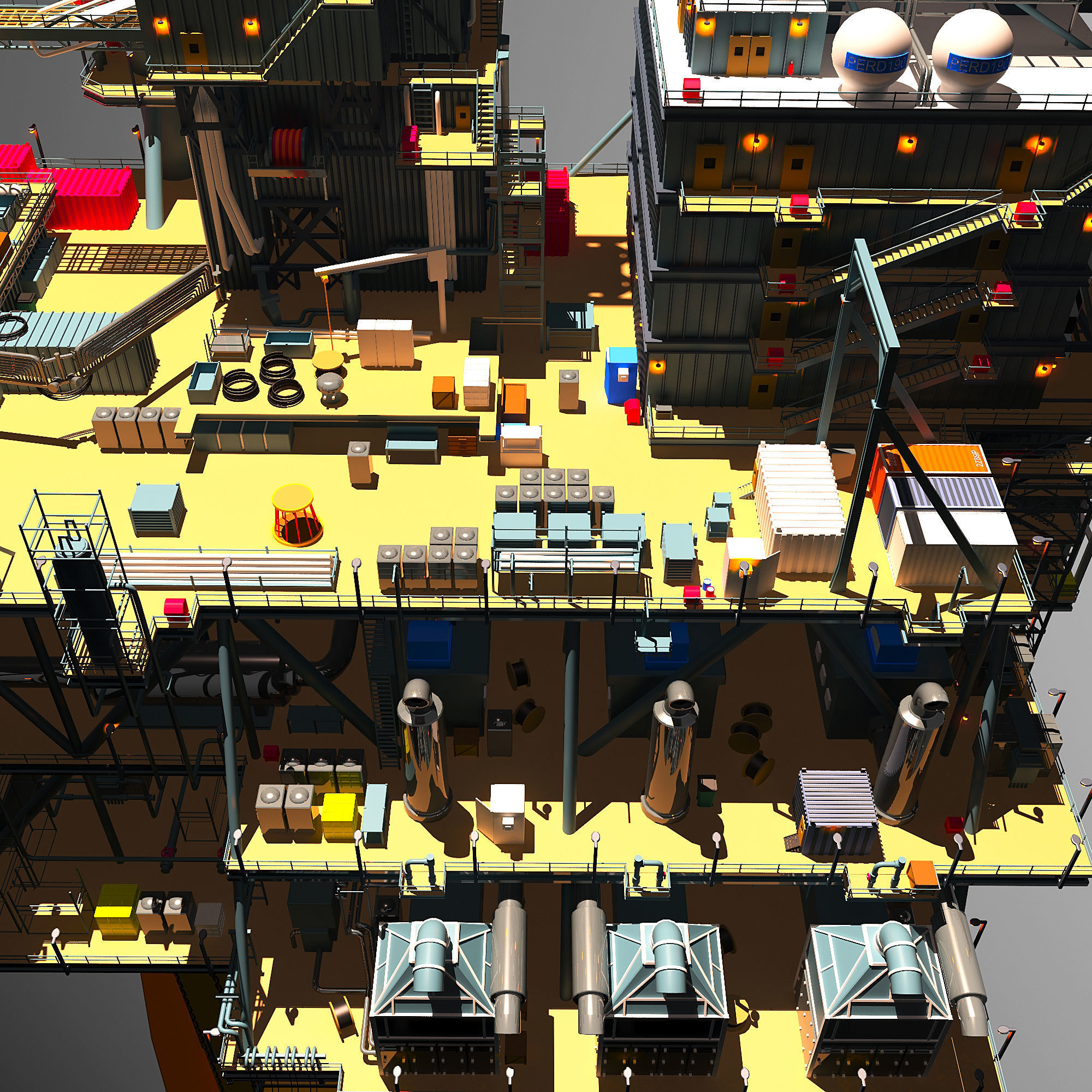 Perdido Oil Rig Low-poly 3D model_19