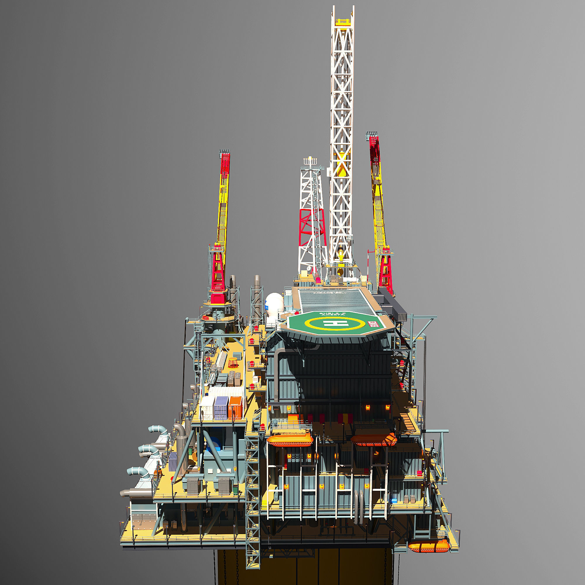 Perdido Oil Rig Low-poly 3D model_7