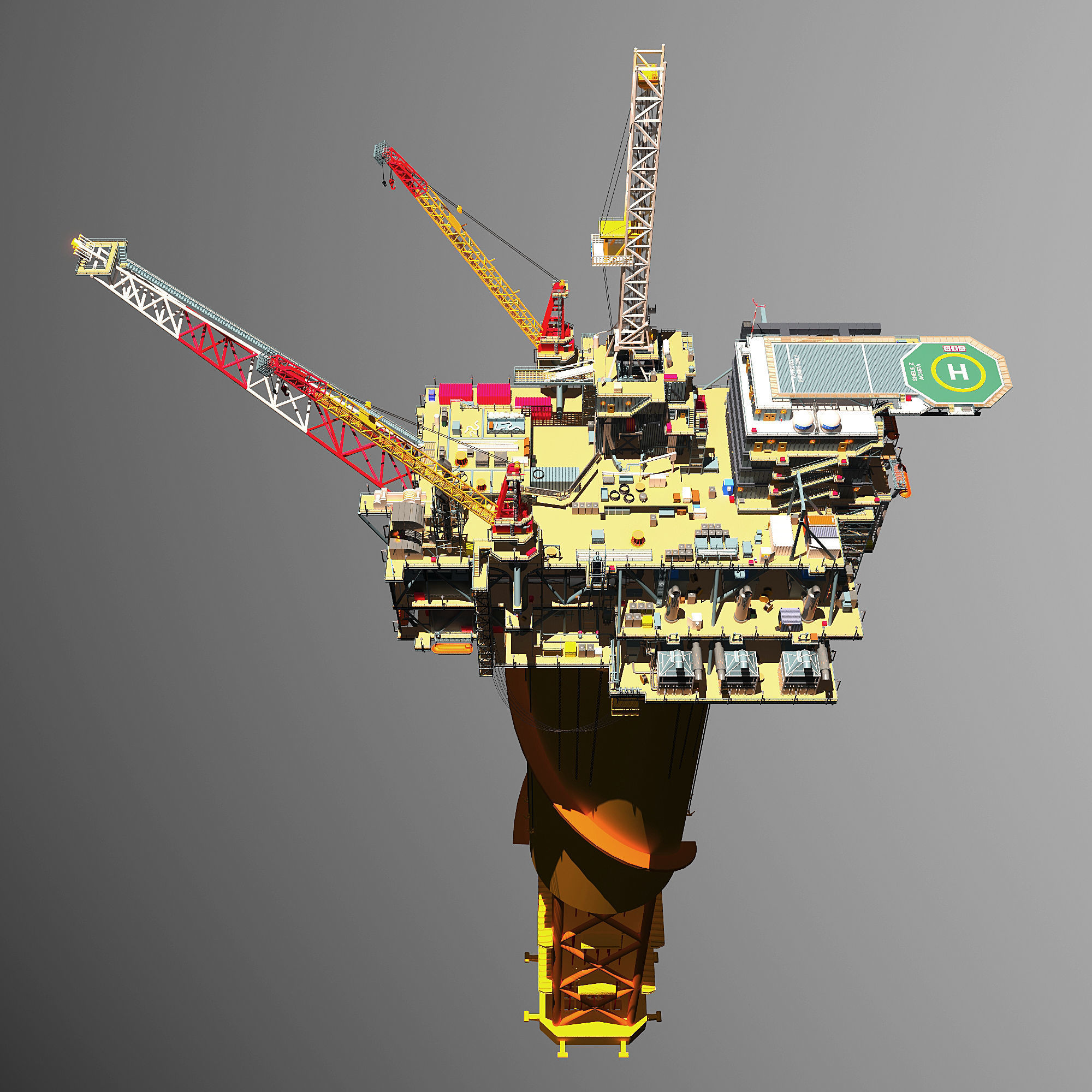 Perdido Oil Rig Low-poly 3D model_16