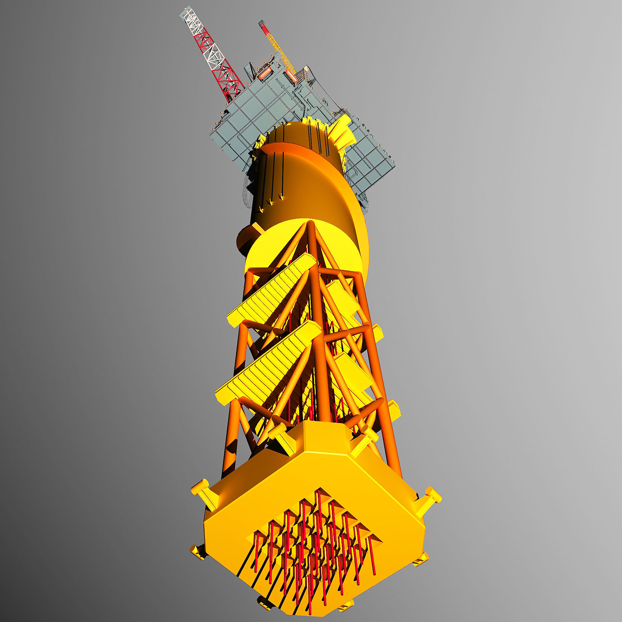 Perdido Oil Rig Low-poly 3D model_62
