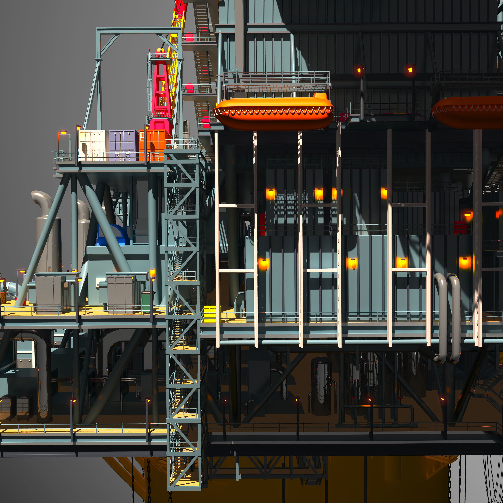 Perdido Oil Rig Low-poly 3D model_47