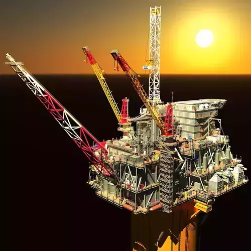 Perdido Oil Rig Low-poly 3D model