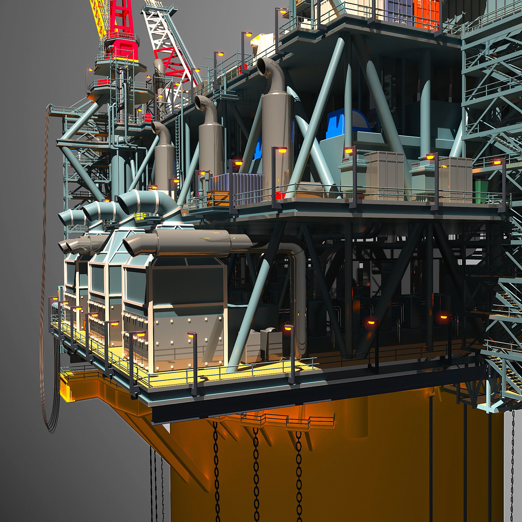 Perdido Oil Rig Low-poly 3D model_45