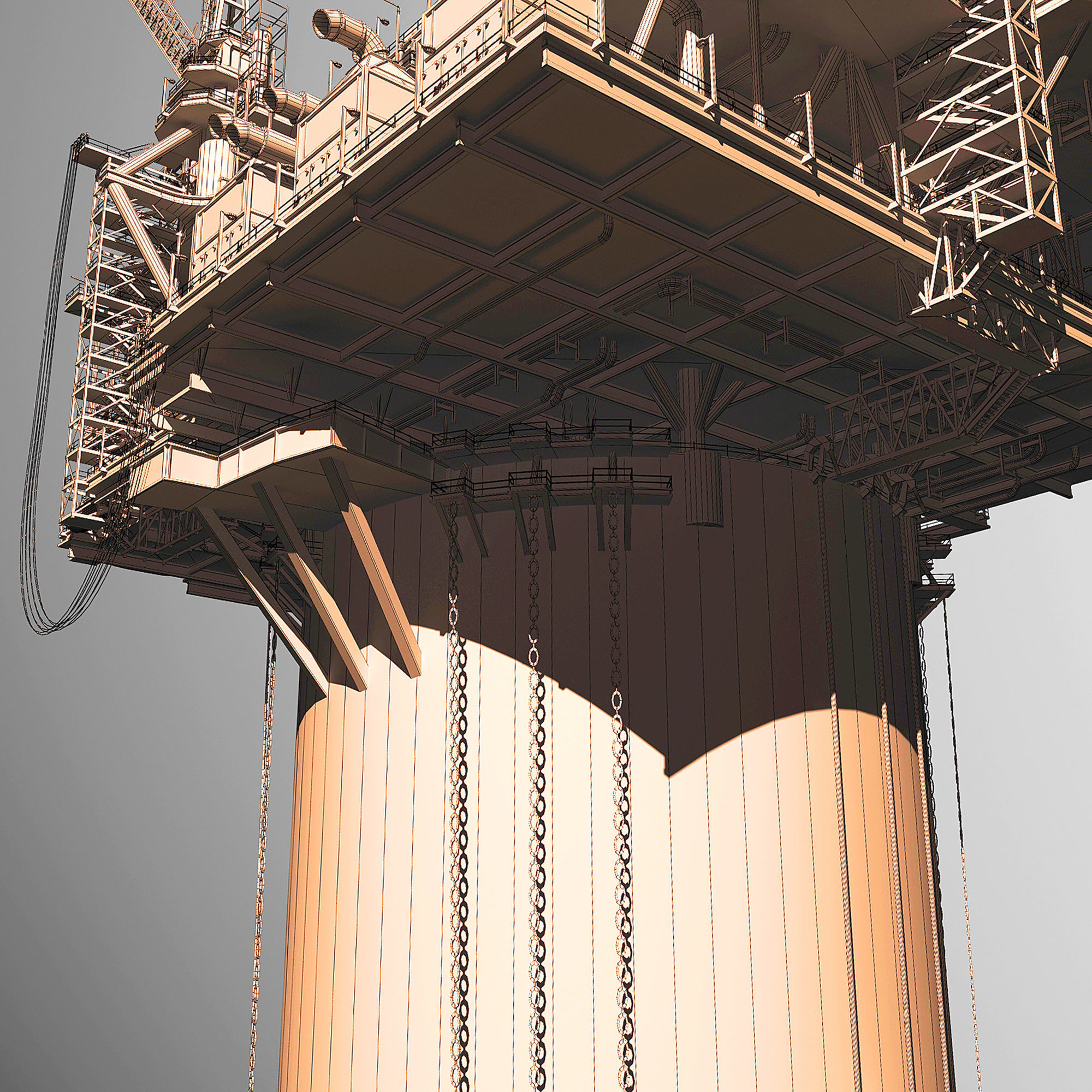 Perdido Oil Rig Low-poly 3D model_58