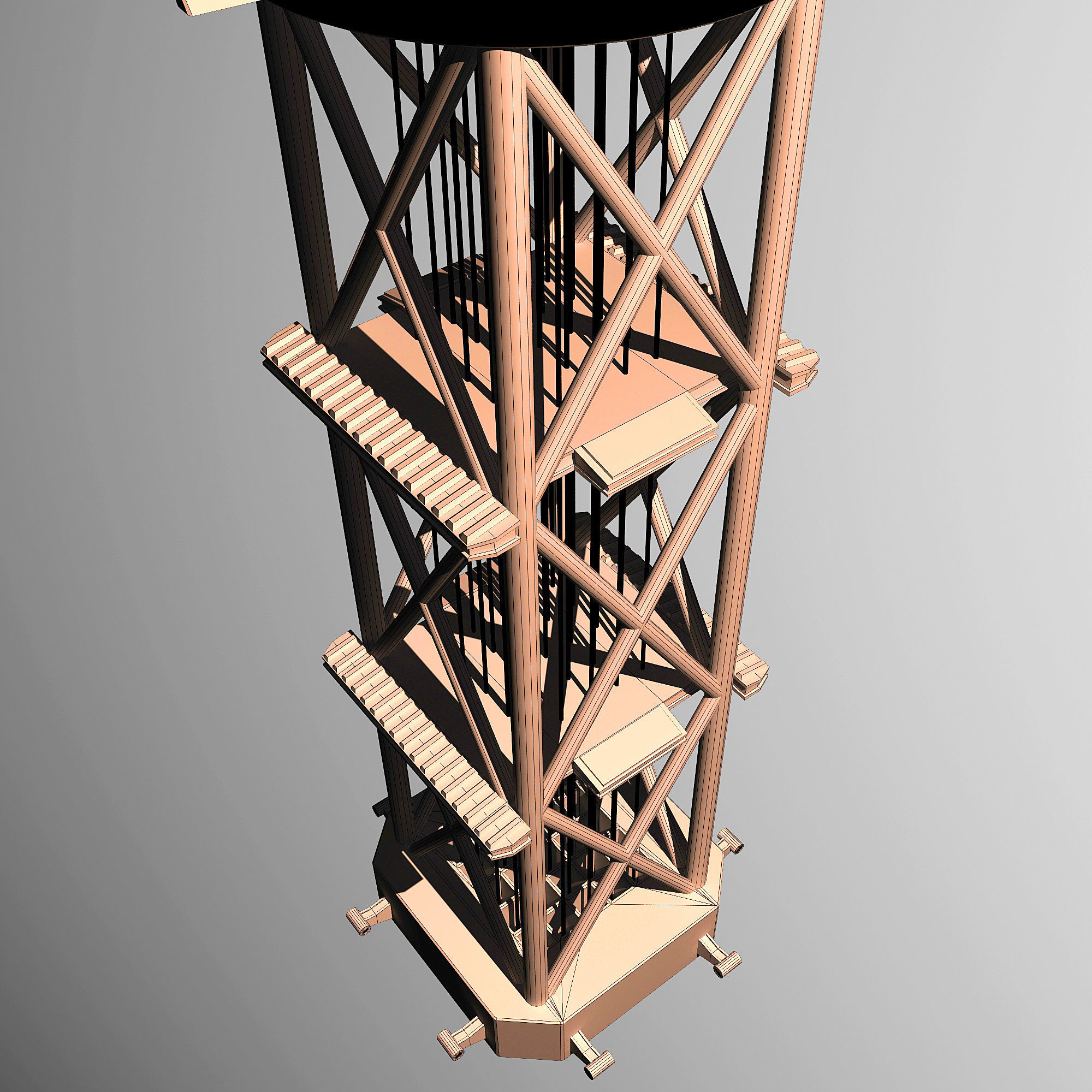 Perdido Oil Rig Low-poly 3D model_61