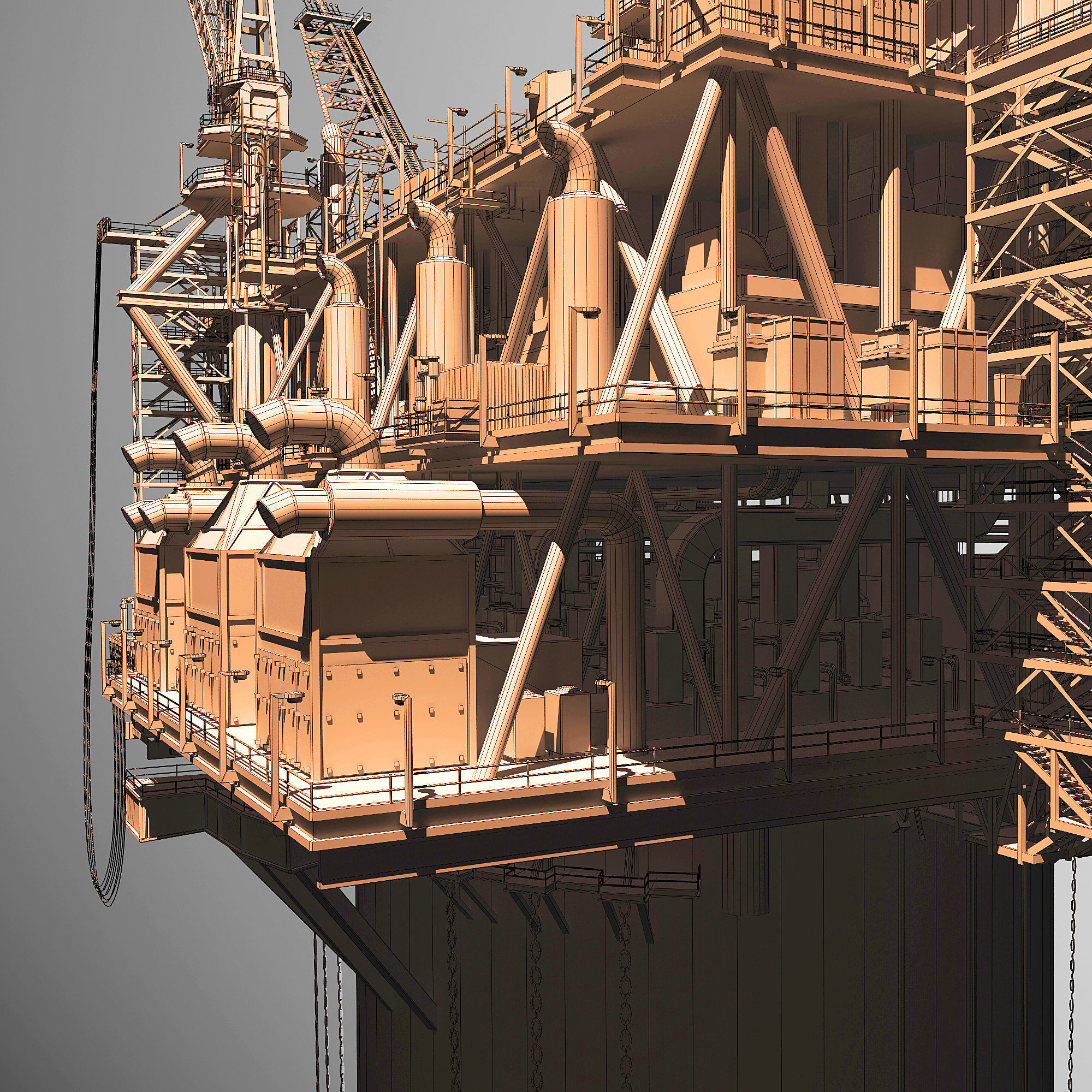 Perdido Oil Rig Low-poly 3D model_46