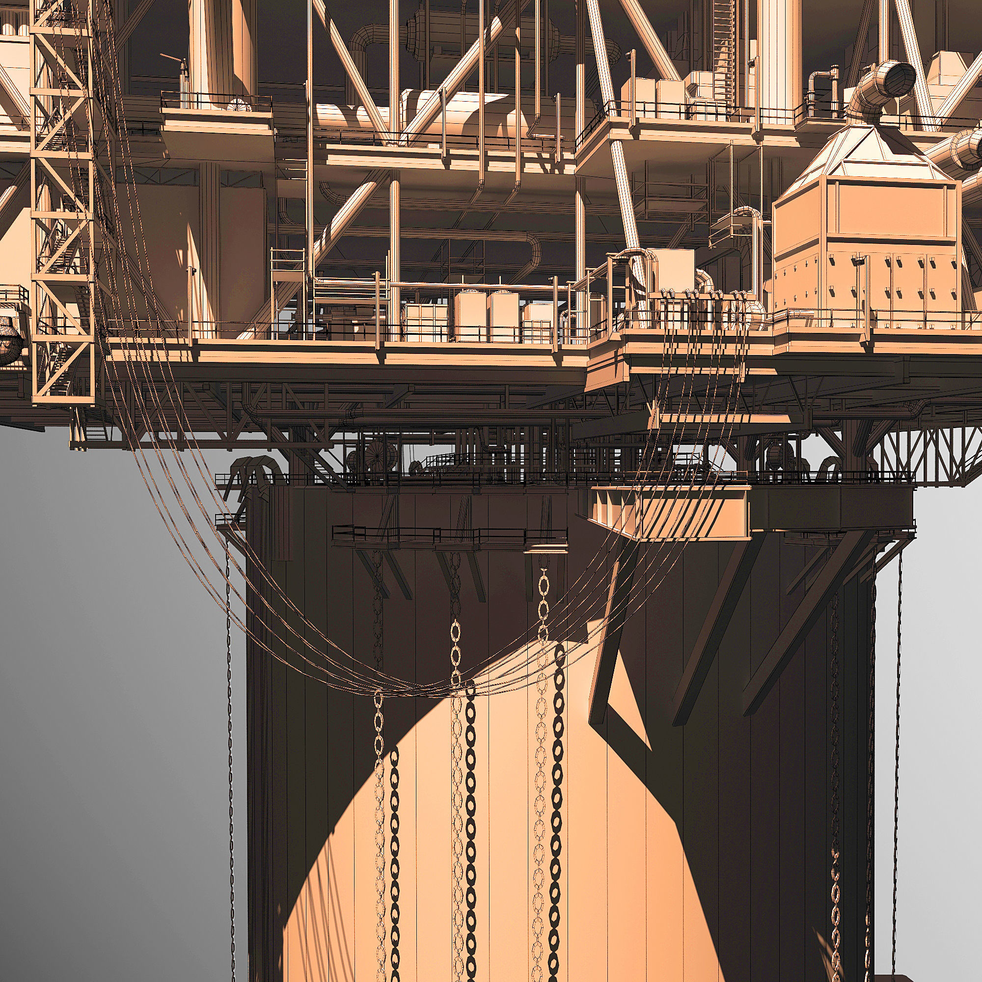 Perdido Oil Rig Low-poly 3D model_44