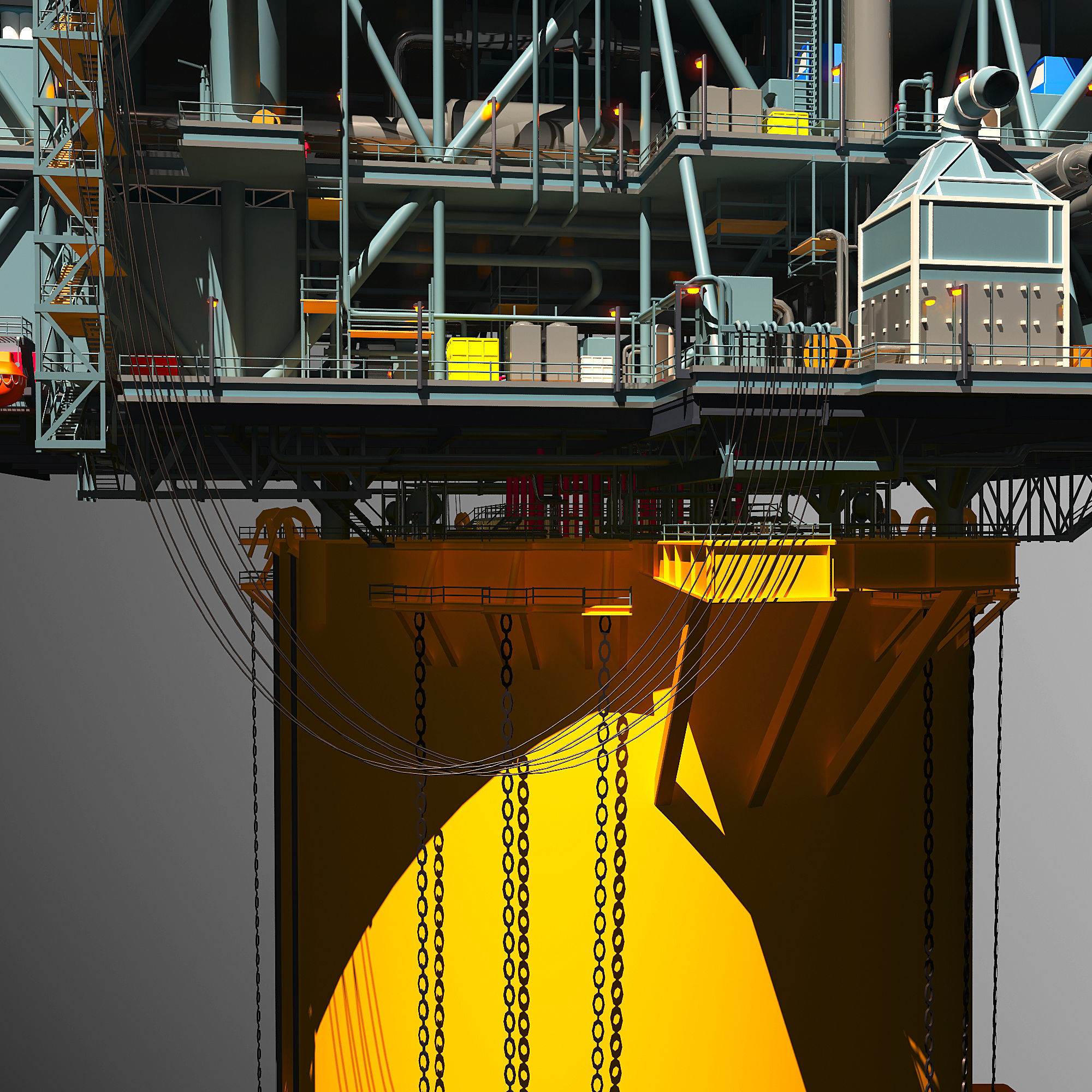 Perdido Oil Rig Low-poly 3D model_41