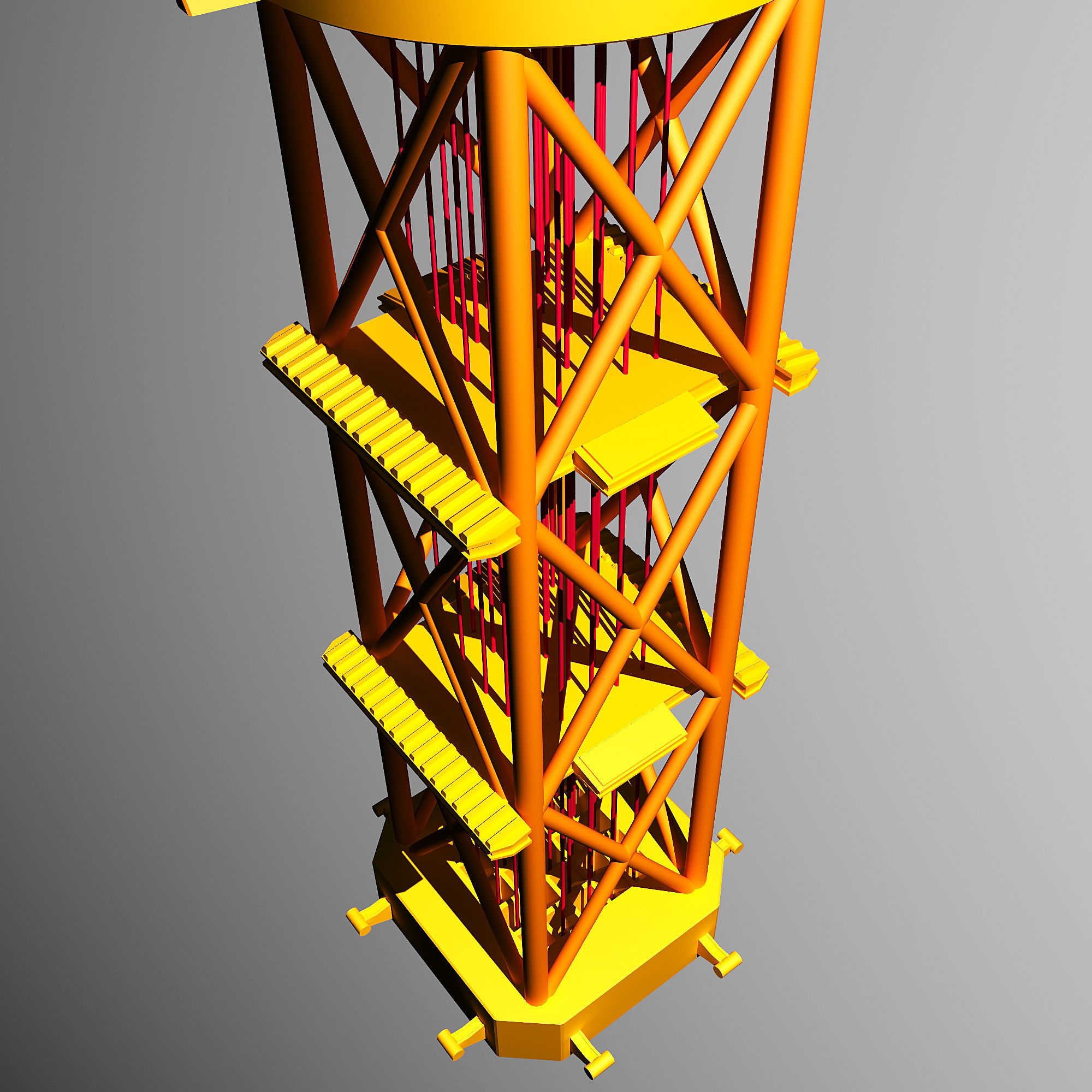 Perdido Oil Rig Low-poly 3D model_40