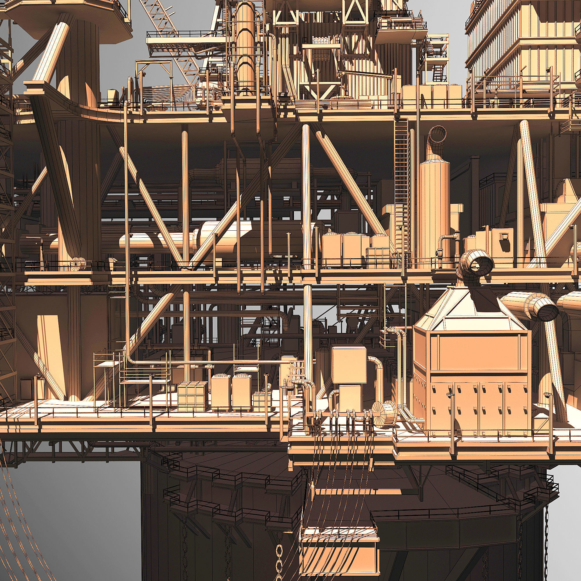 Perdido Oil Rig Low-poly 3D model_56