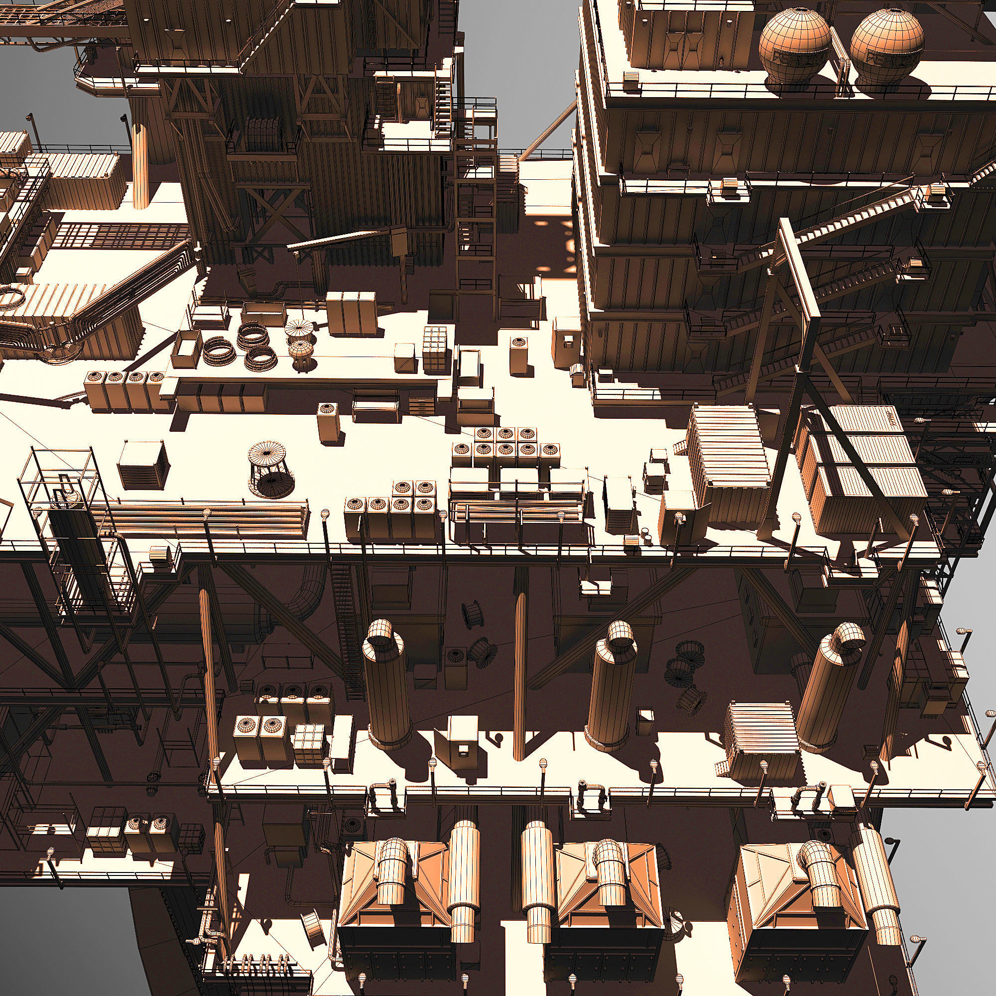 Perdido Oil Rig Low-poly 3D model_20