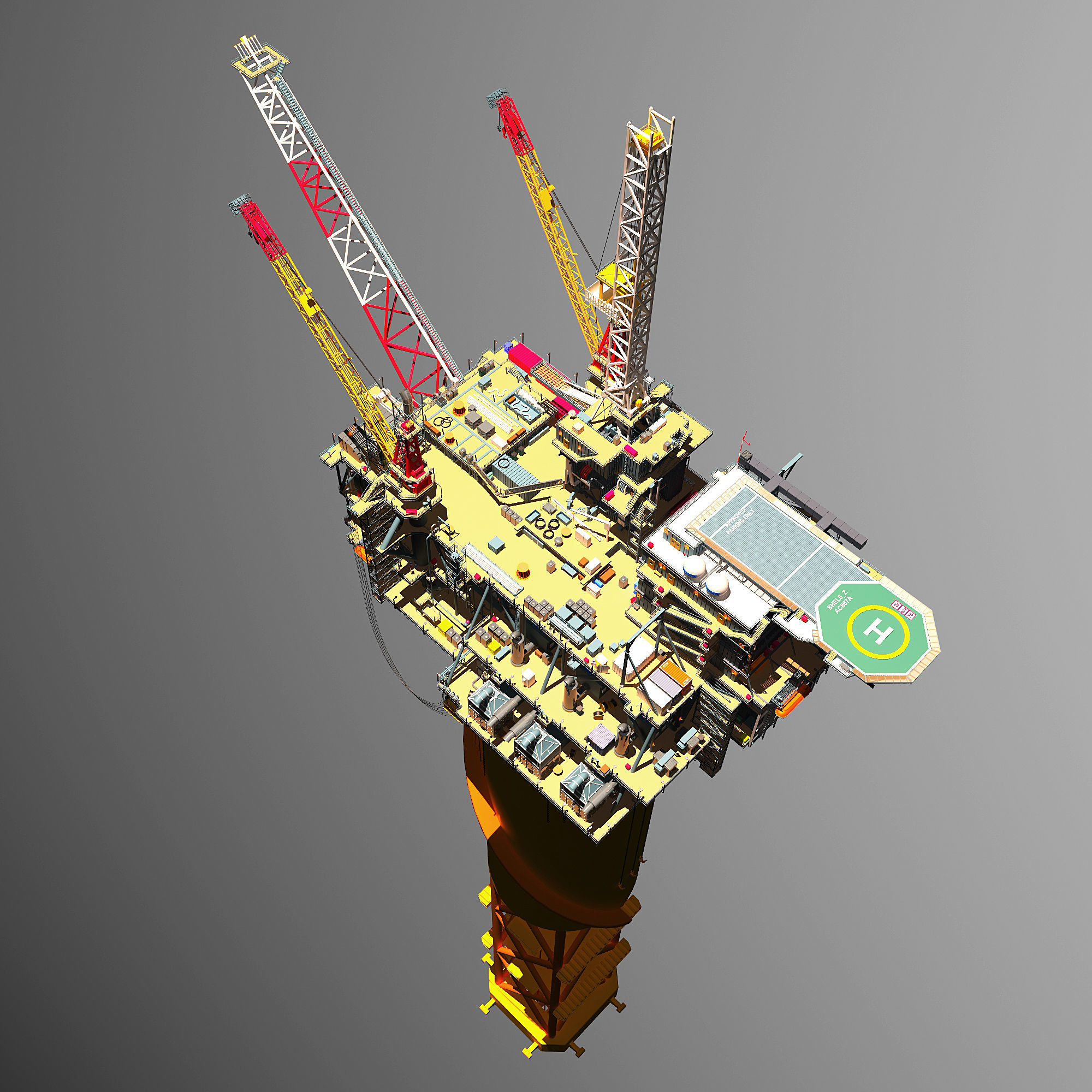 Perdido Oil Rig Low-poly 3D model_17