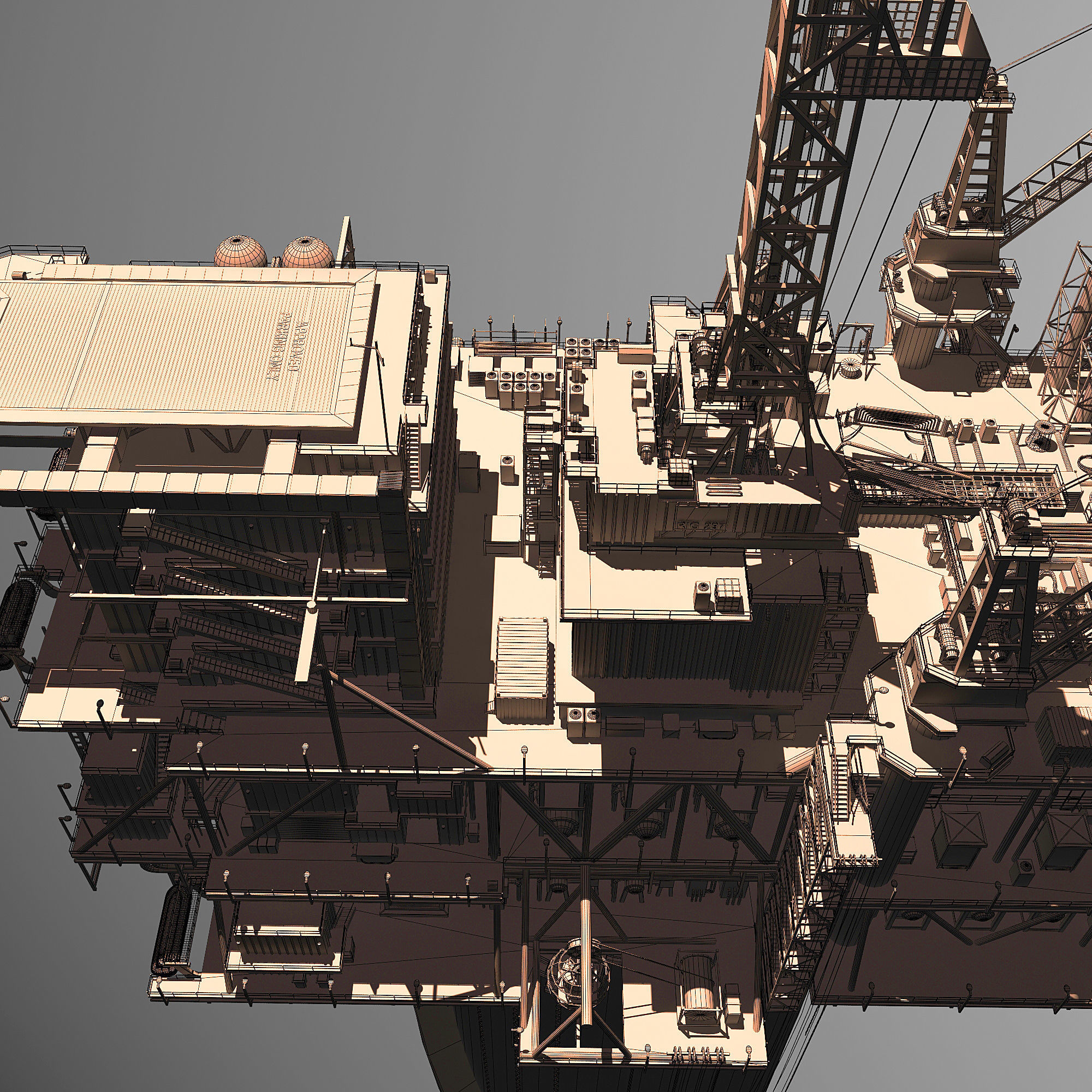 Perdido Oil Rig Low-poly 3D model_22