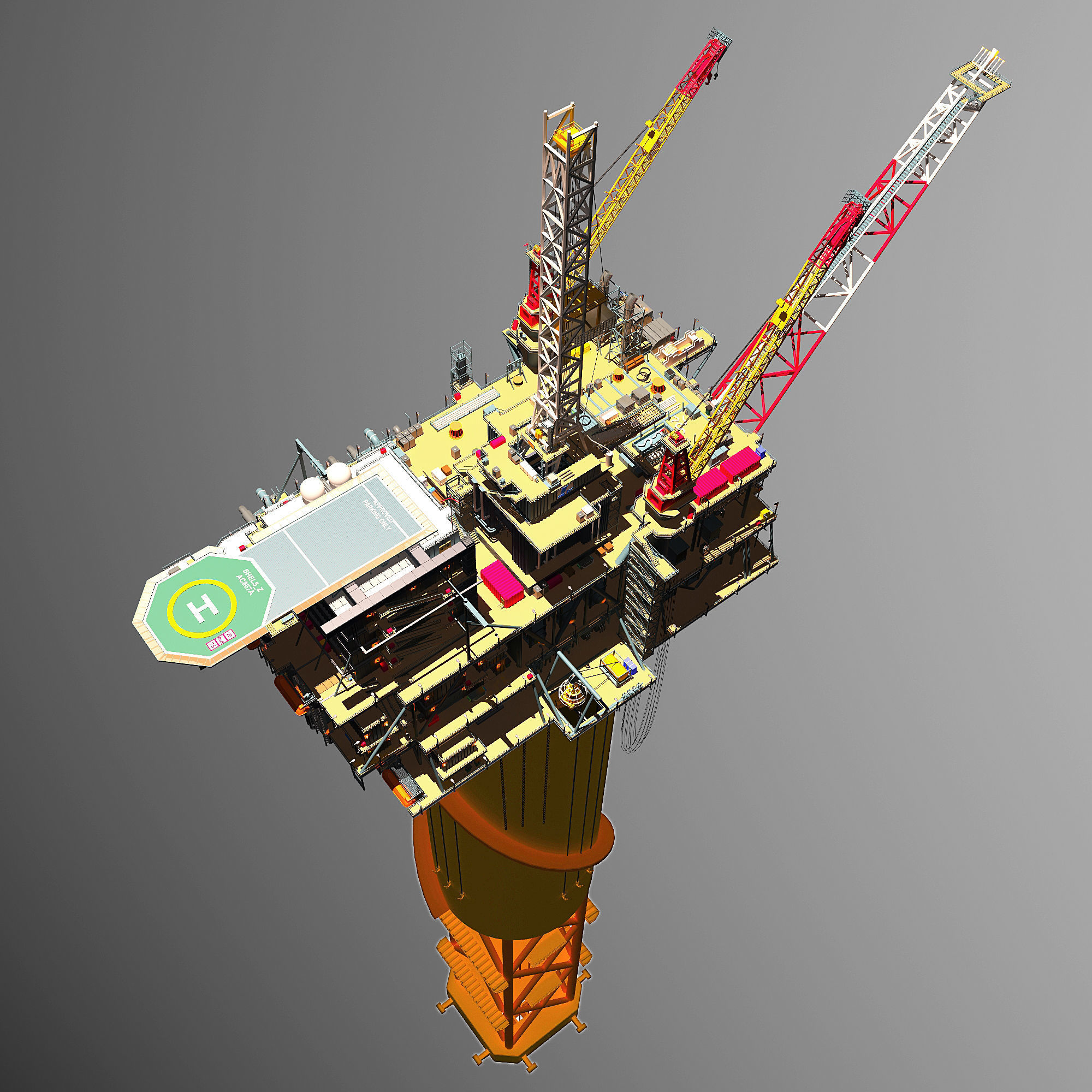 Perdido Oil Rig Low-poly 3D model_18