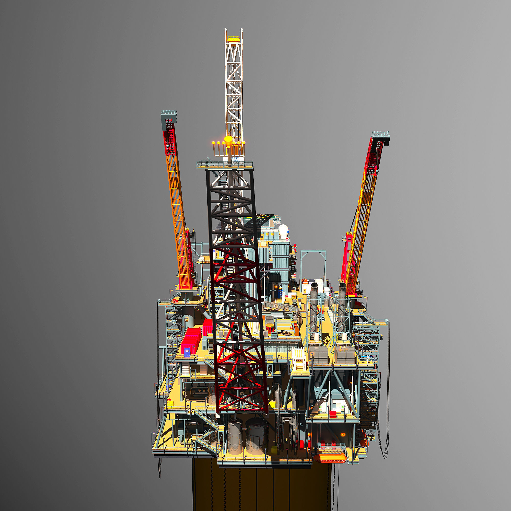 Perdido Oil Rig Low-poly 3D model_14
