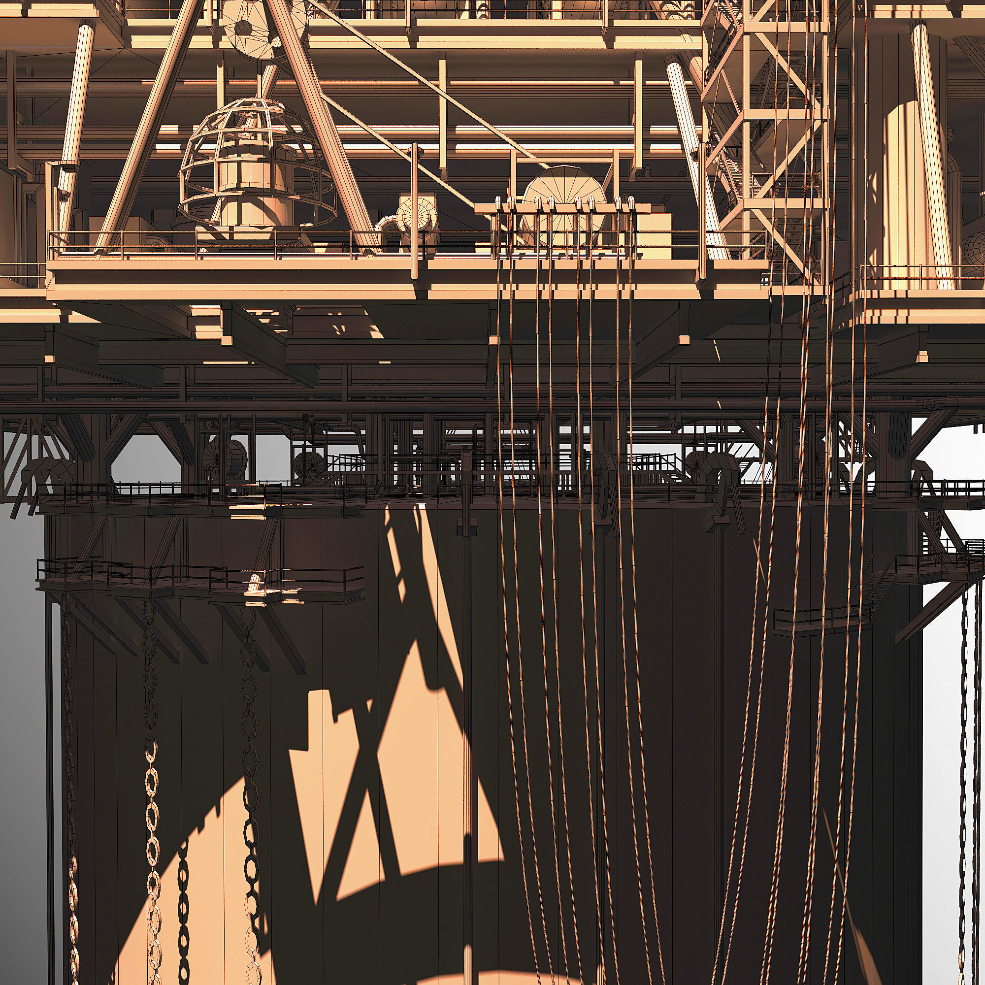Perdido Oil Rig Low-poly 3D model_34