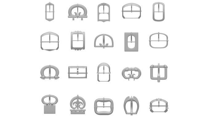 Belt Buckles Low-poly 3D model