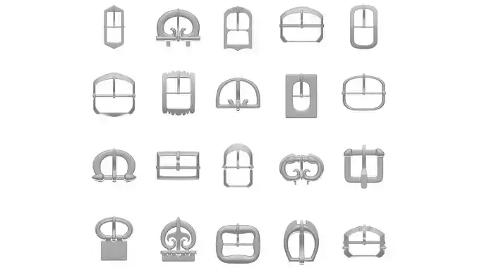 Belt Buckles Low-poly 3D model