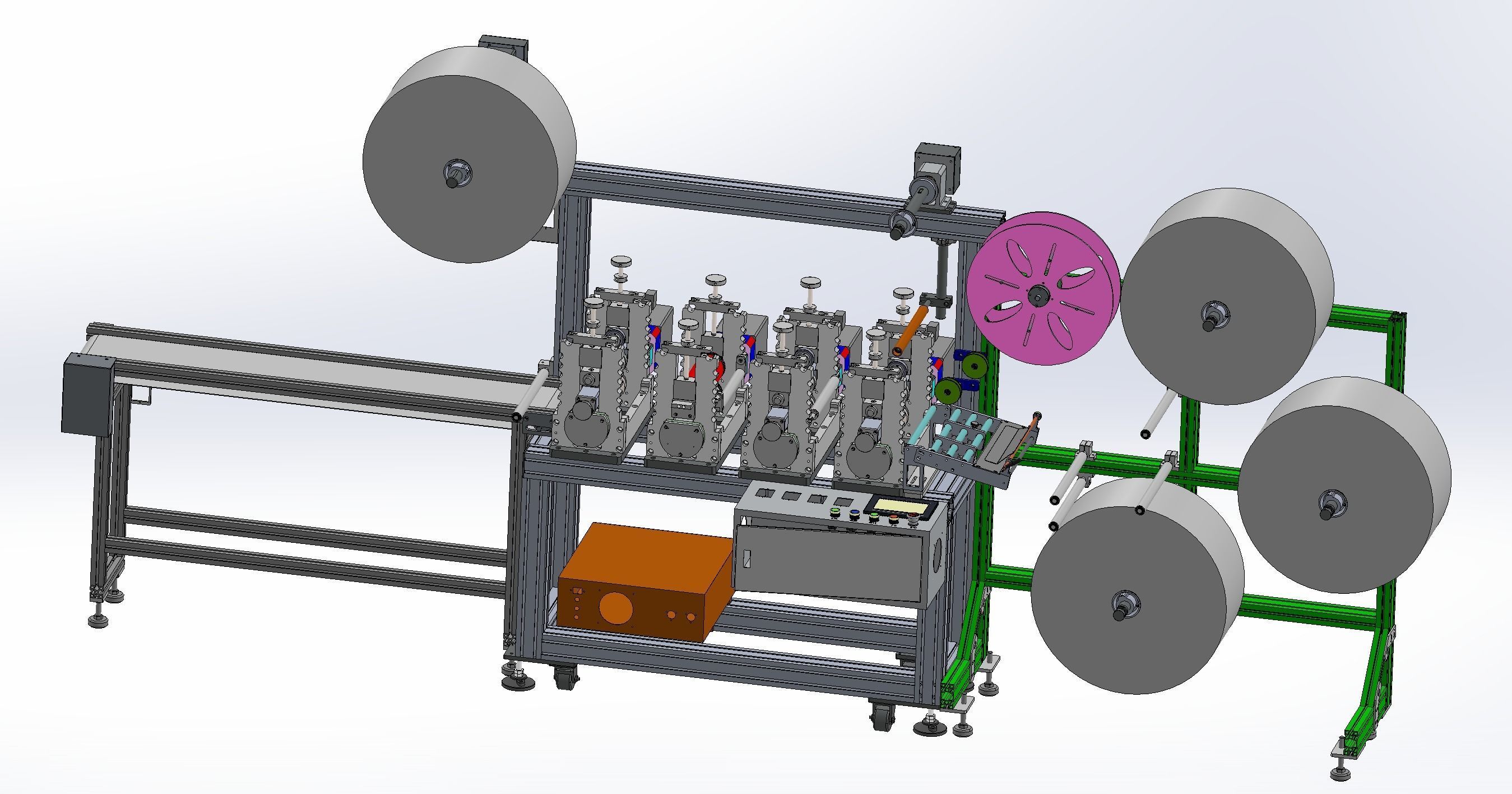 Ear less semi-automatic N95 mask machine Assembly 3D model_16