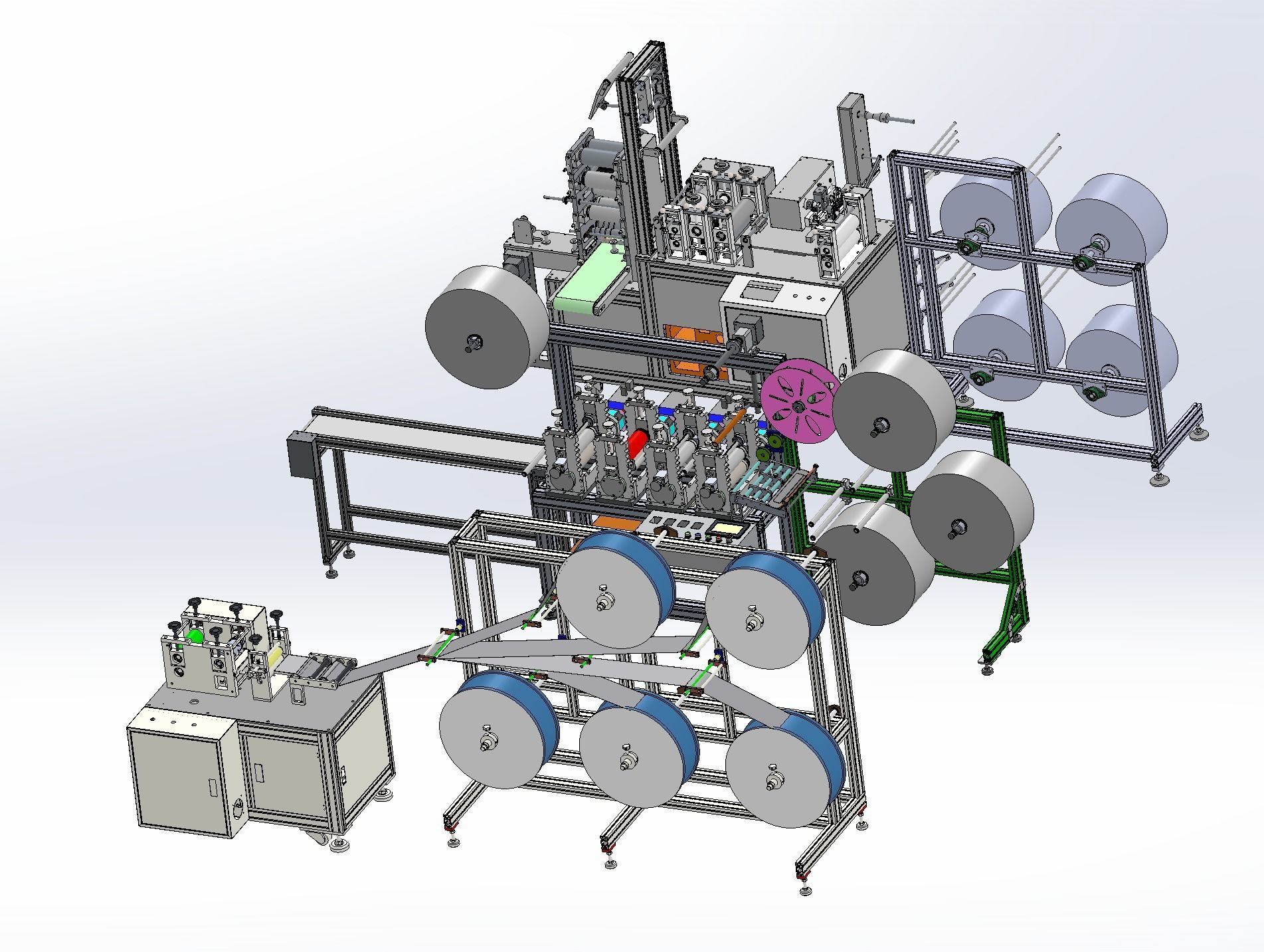 Ear less semi-automatic N95 mask machine Assembly 3D model_15